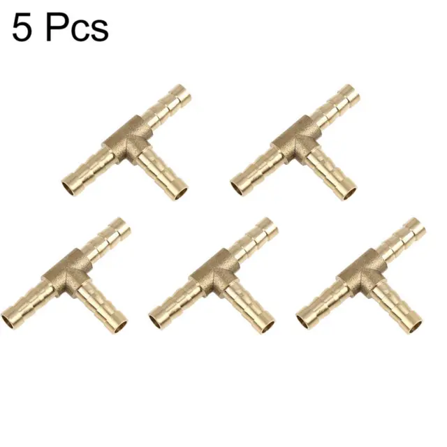 6mm Brass Barb Hose Fitting Connector Adaptor for Air Water Gas Oil Pipe 5pcs