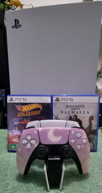 SONY PLAYSTATION 5 DISC EDITION CONSOLE With Two Controllers, Charger, Two Games