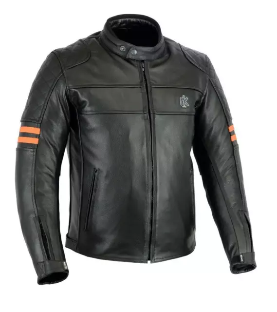 Veste moto moto Rksports Speed 5 homme rétro cuir avec armure 3