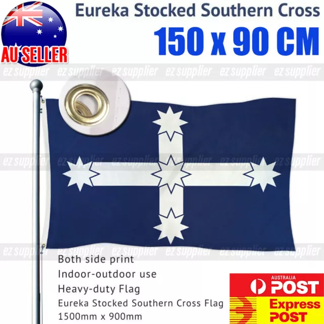 Large Eureka Stockade Flag Southern Cross Australian Aussie HeavyDuty 90x150 HOT