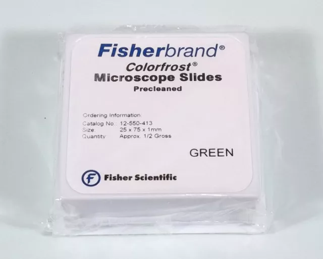 Colorfrost (Green) Fisherbrand Microscope Slides 12-550-413 1/2 Gross