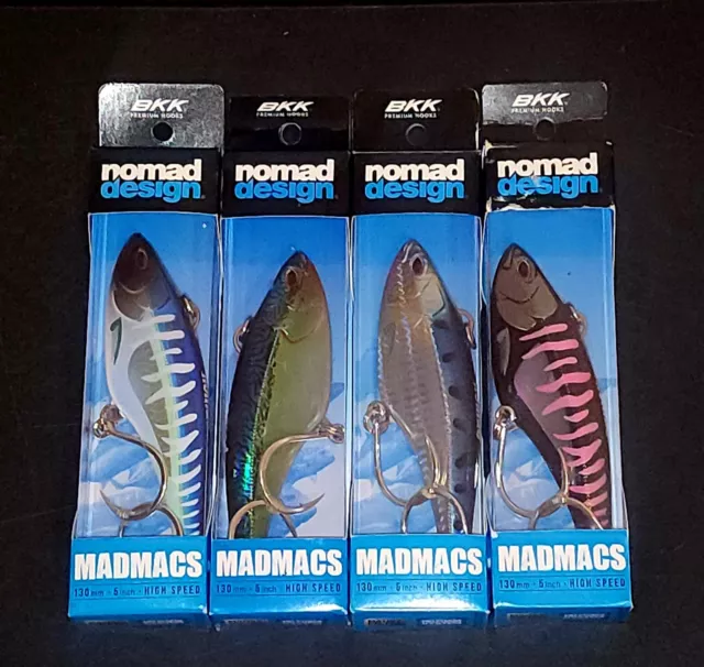 ❗️LOT OF 4❗️NOMAD LURES MADMACS 130 SNK Trolling Casting Saltwater Tuna Wahoo 5"