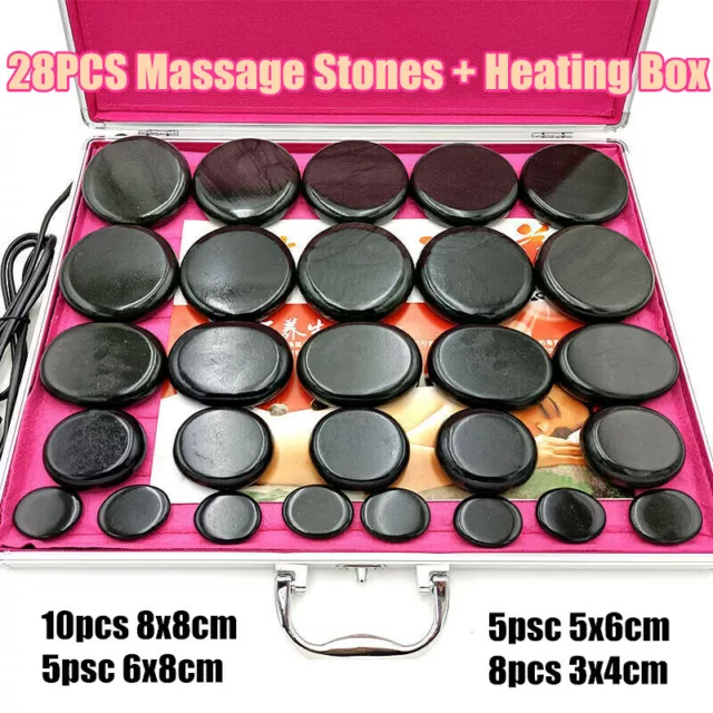 Hot Stone Heater Kit 28Pc+ Large Case With AUS Standard Plug Hot Spa Massage