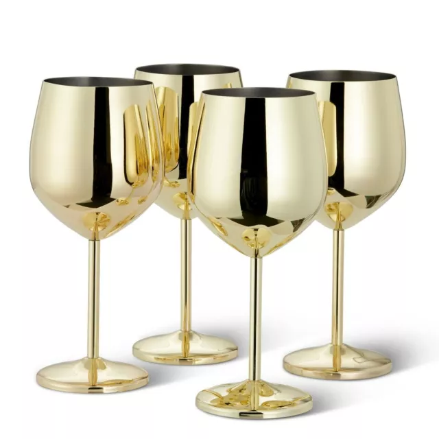 Large Stainless Steel Wine Glasses Unbreakable Metal Drink Cups 500ml Goblet Cup