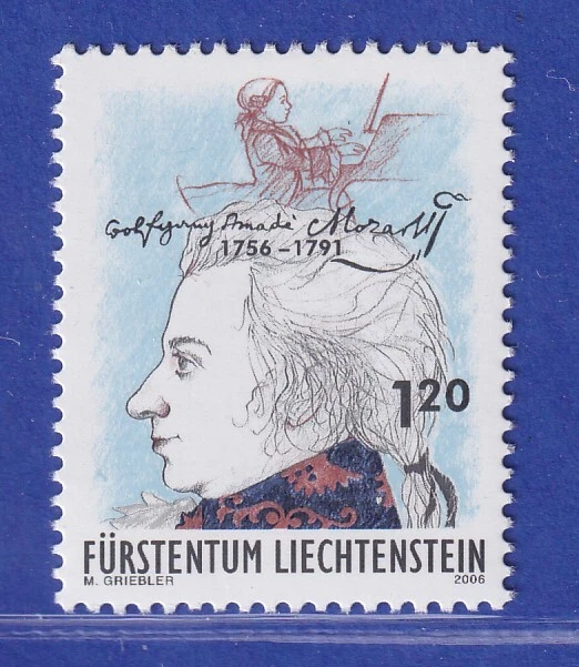 Liechtenstein 2006 250. Geburtstag von Wolfgang Amadeus Mozart Mi.-Nr. 1427 **