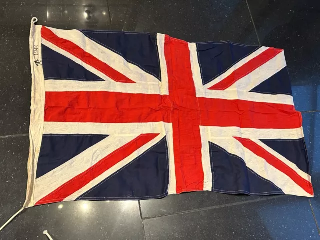 ORIGINAL WW2 BRITISH ARMY WD MARKED & DATED 1944 Union Jack FLAG