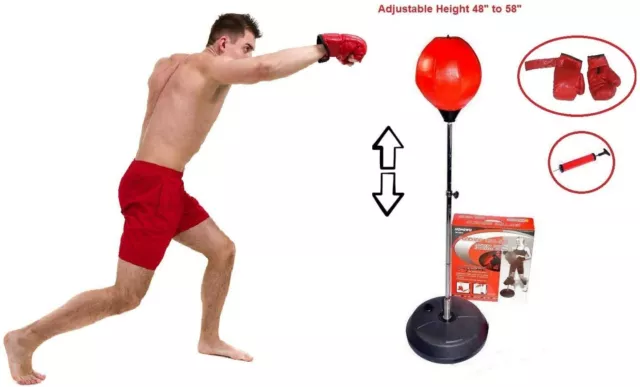 PUNCHING BAG w/ 2 PAIRS OF BOXING GLOVES MMA Training Speed Sparring Heavy Duty