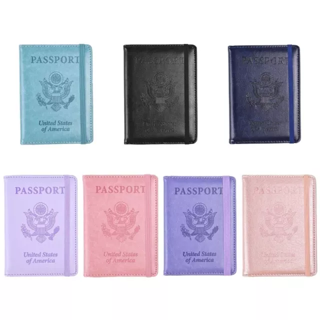 PU Passport Cover with Multiple Compartments Travel Document Holder Practical