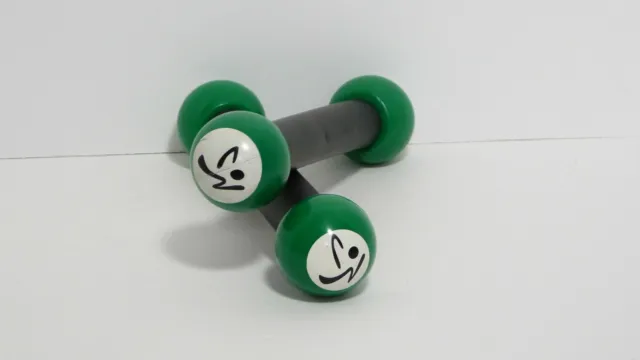 2 Light Weight Zumba Toning Sticks 1lb Dark Green Shaker Workout Weights EUC