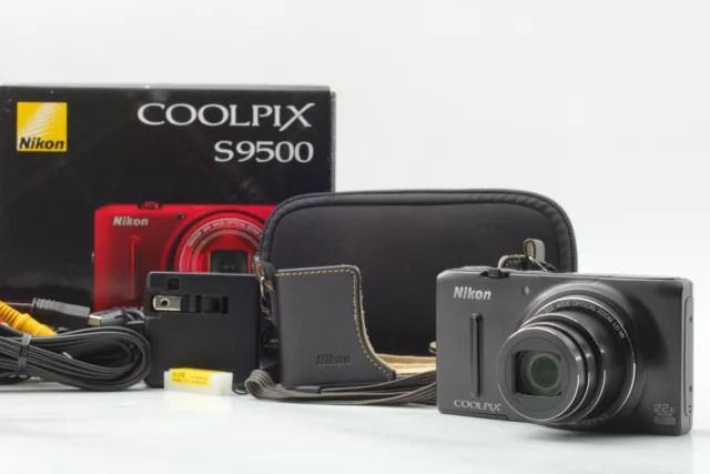 [Near MINT in Box] Nikon COOLPIX S9500 18.1MP Digital Camera Black From Japan