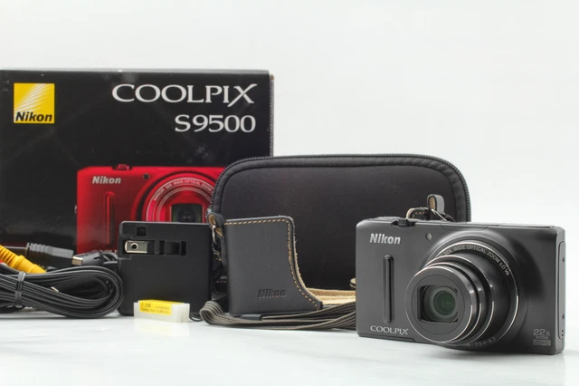 [Near MINT in Box] Nikon COOLPIX S9500 18.1MP Digital Camera Black From Japan