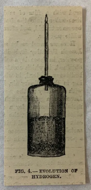 1885 Klein Magazin Gravur ~ Evolution Von Wasserstoff