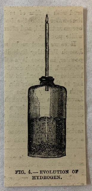 1885 Pequeño Revista Grabado ~ Evolución De Hidrógeno