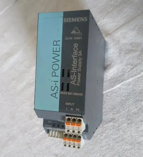 Siemens 3RX9 501-0BA00 AS-Interface Power Supply 3A / 30V DC