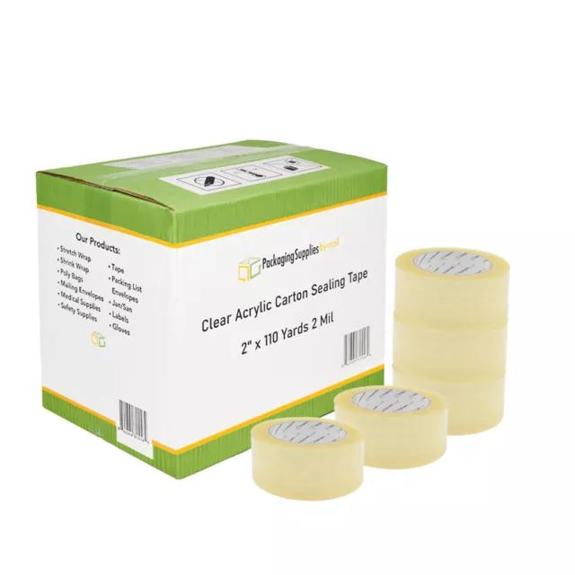 36 Rolls Clear Packing Tape - 2" x 110 Yards - 2 Mil Box Carton Sealing Tape