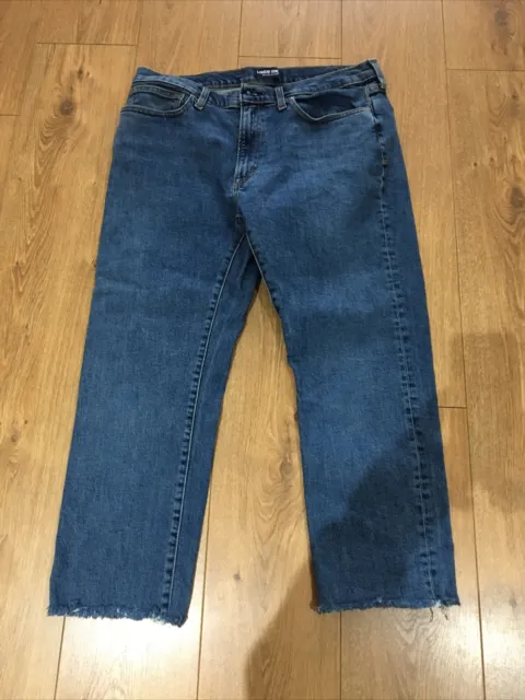 Mens Lands’End Jeans Size W36 L25 Slim Fit Square Rigger Blue Casual Jeans