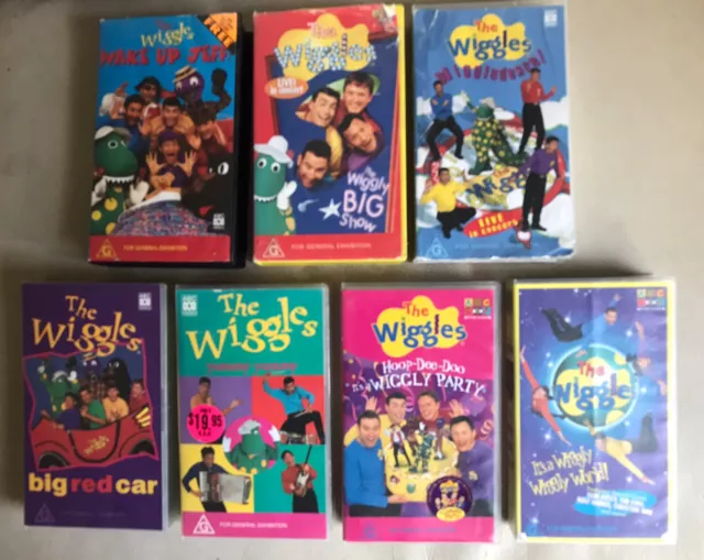 7 The Wiggles, Wake Up Jeff, Yummy, Red Car, Wiggly World, Big Show, Dance  Vhs