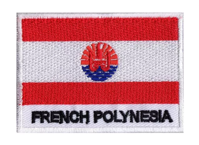 Patch écusson patche drapeau POLYNESIE Française 70 x 45 mm brodé à coudre