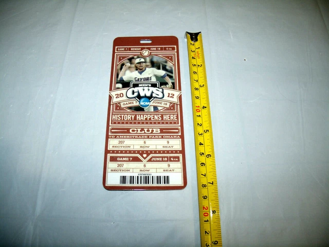 CWS 2012 College World Series Game 7 CLUB Ticket Pass Lanyard Rare