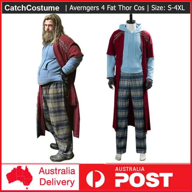 Avengers 4 Endgame Fat Thor Outfit Cosplay Costume Halloween Book Week Dress Up