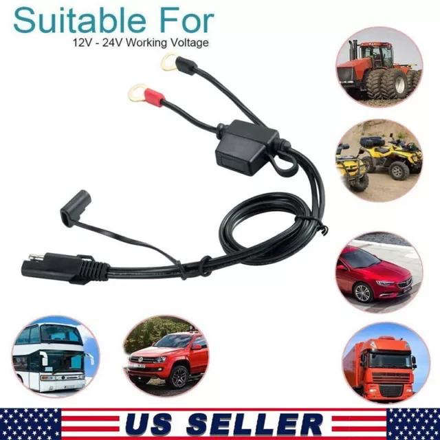 Battery Tender Terminal Wire Ring Sae Connector Cable Harness Charger Cord US