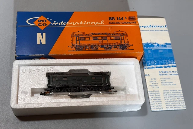 ROCO N INTERNATIONAL BR 144'5 DB Elektro-Lokomotive 2154 mit Schachtel ...