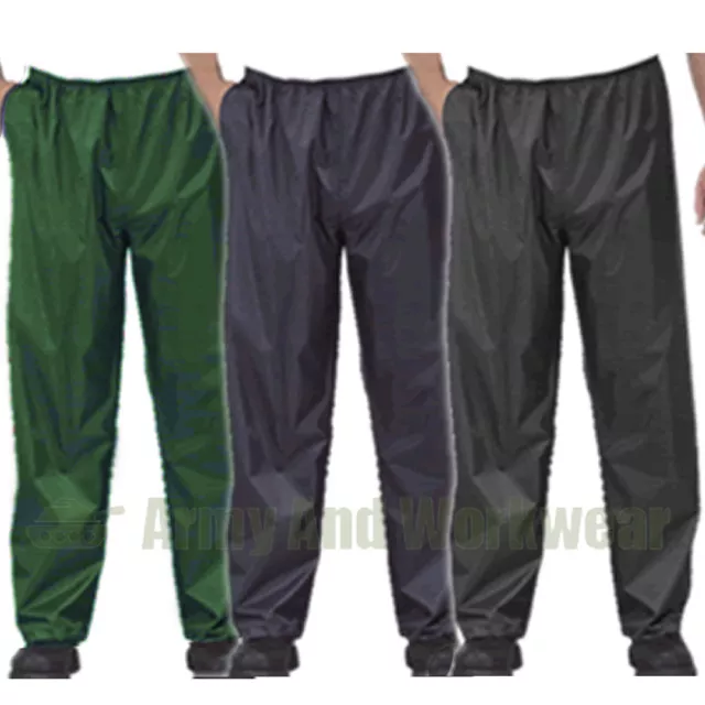 New Adults Rain Waterproof Over Trouser Pants Work Wear Fishing Mens Ladies