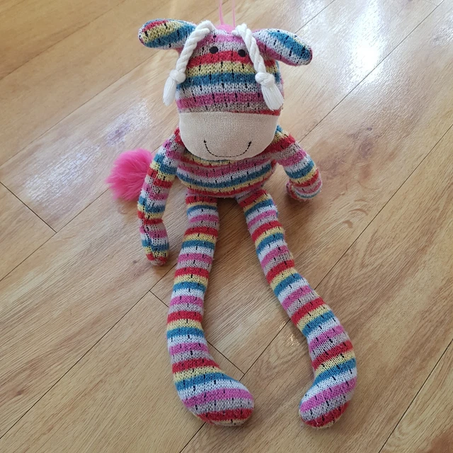 JELLYCAT LEGGY LANKY Lola Soft Toy Plush 13 Inches Striped Knitted
