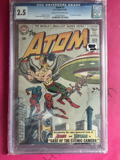 1963 The Atom number 7, 1st Hawkman crossover CGC 2.5.