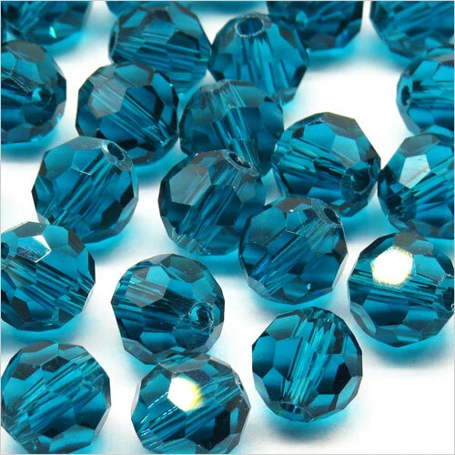 Lot de 20 Perles à FACETTES 8mm en Cristal Bleu Vert