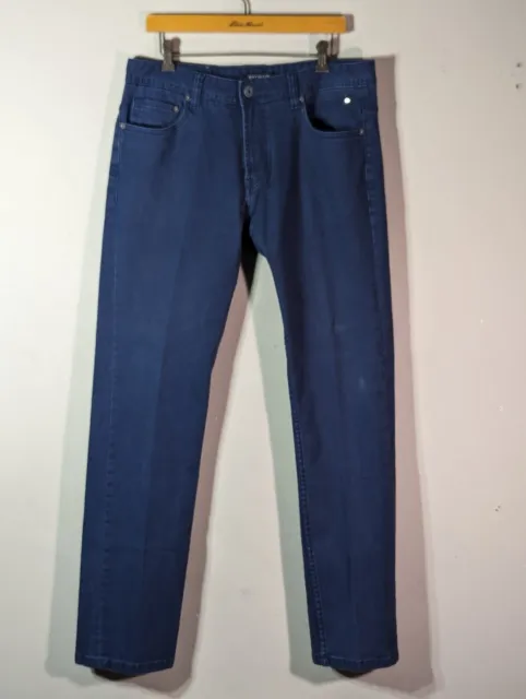 Balmain 1945 Designer Paris Indigo Blue Denim Jeans Size 34 x 34 Rare Skinny Fit