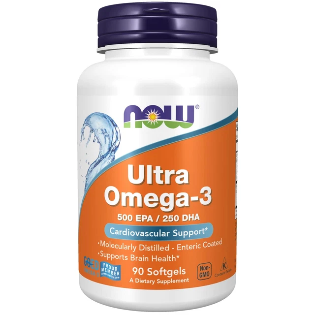 NOW Foods Ultra Omega-3 olio di pesce 90 softgels, salute del cuore, salute del cervello