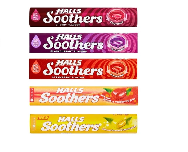 Halls Soothers Strawberry Sweets Flavour, 45g (Box Of 20