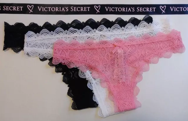 Victorias Secret THONG No Show Panty Panties SEXY Leopard Floral Cherry  Lace NWT