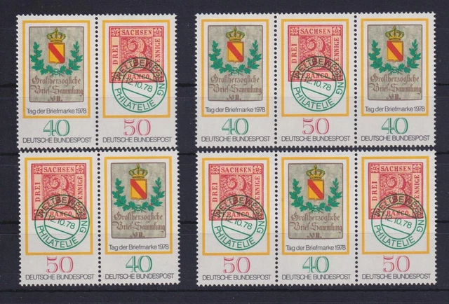 Bund 980-981 4 verschiedene Zusammendrucke Tag der Briefmarke 40 Pf + 50 Pf **
