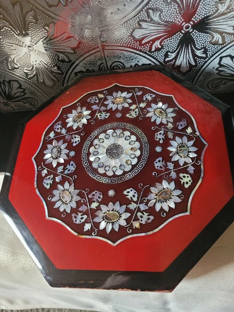 Asisn Laquer Box, 8 Sided,MOP.
