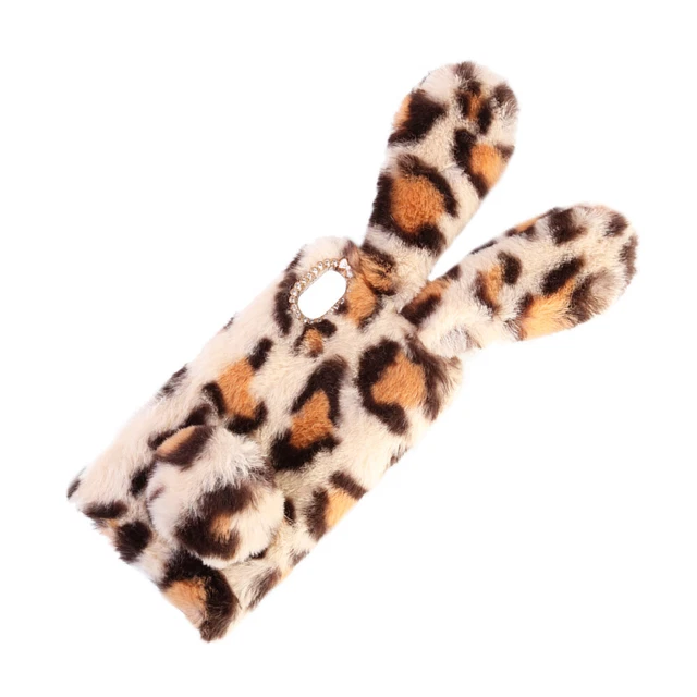 Peluche Lapin Cas De Téléphone De Mode Strass Hiver Garder Chaud 6