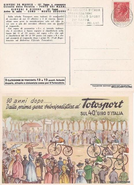 CICLISMO 40° GIRO D'italia 1957 21° Tappa, Annullo Abano Terme