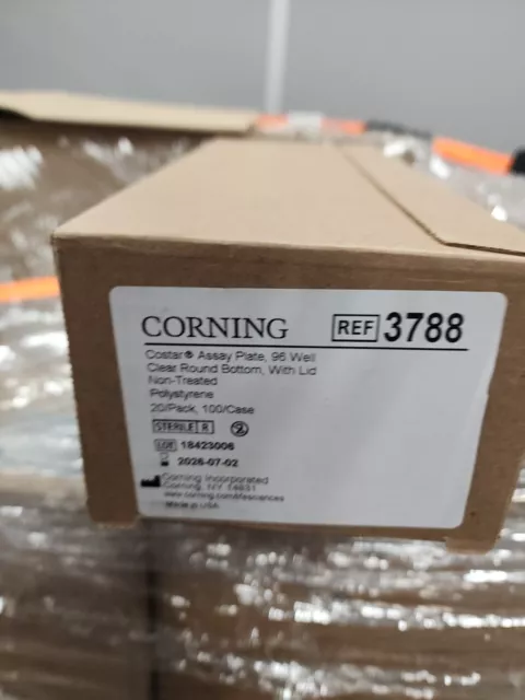 20 PACK Corning 3788 Costar Assay Plates 96 Well Clear Rounded Bottom w/ Lid NEW