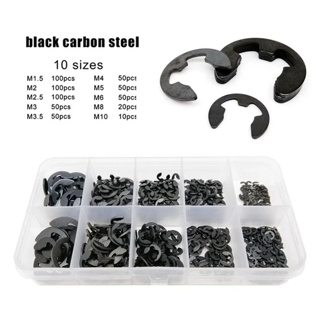580 PCS Manganese Steel E-Type Retaining  Kit 1.5mm-10mm E-Type Split RetaiB3