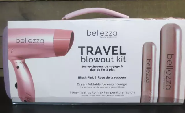 Bellezza Travel Blowout Kit - DRYER WITH 2 FLAT IRONS Bellezza Travel Blowout Kit - DRYER WITH 2 FLAT IRONS