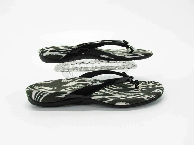 Vionic Women Shoe Bella II Toe Post Size 10M Black Thong Sandal Pre Owned jq