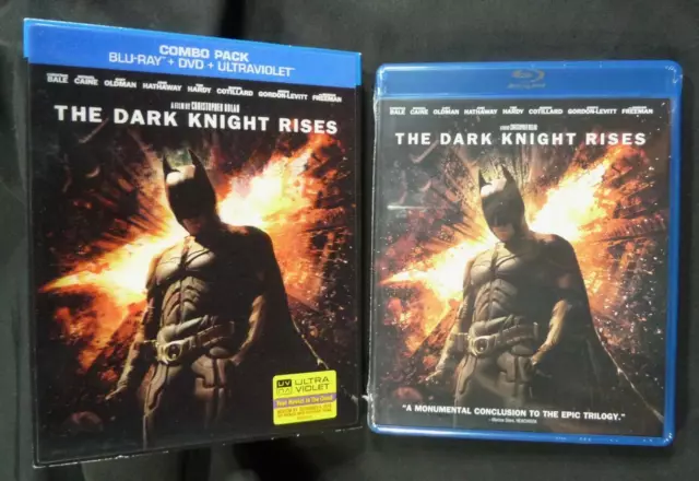 Batman The Dark Knight Rises Blu-Ray DVD Ultraviolet New w Lenticular Slip Cover