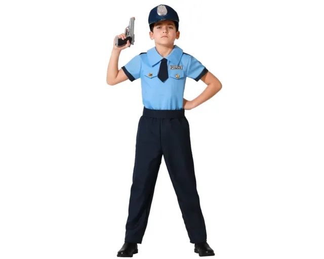 Atosa Police Boy Costume 5-6 Years Blue