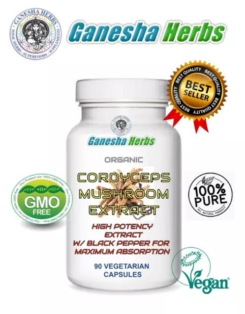 Organic CORDYCEPS SINENSIS MUSHROOM High Potency Extract Capsules