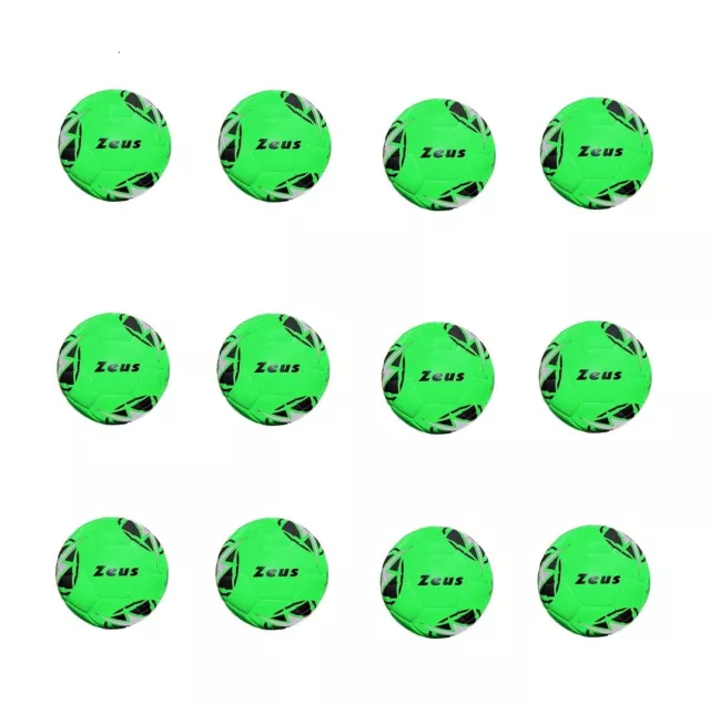ZEUS BOX DA n. 12 Palloni Kalypso Misura 5 Calcio Verde Fluo