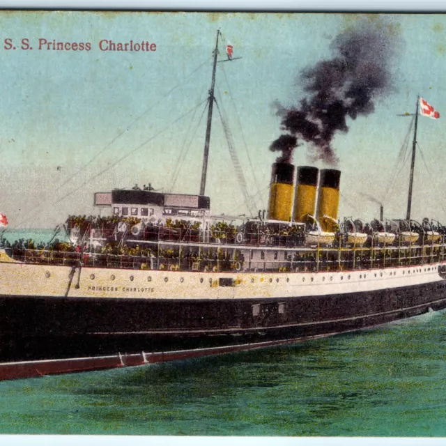 1910s CPRSS Princess Charlotte Steamship Postcard Coast Pub Canadian Pacific A10