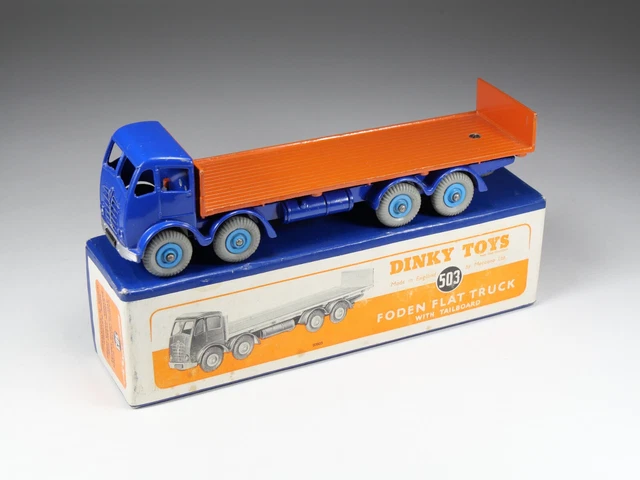A boxed English Dinky diecast model no. 905 Foden Flat Truck
