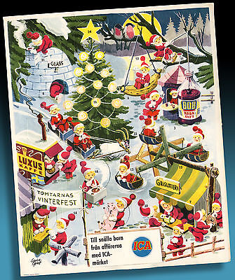 iMP Beau Age Publicité Calendrier De L'Avent 1952 Joyeux Noël Imp Livrons 