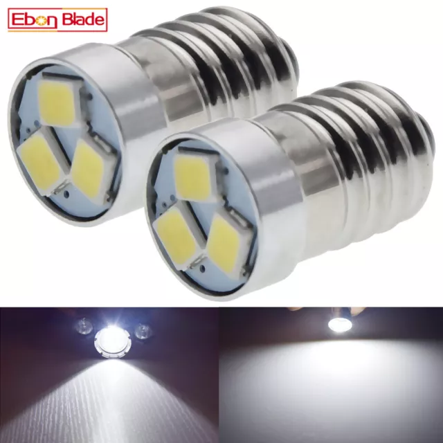 Weiß Schraubsockel E10 3SMD LED Verschraubte Glühbirne Fahrradlampe 3V//6V/12V